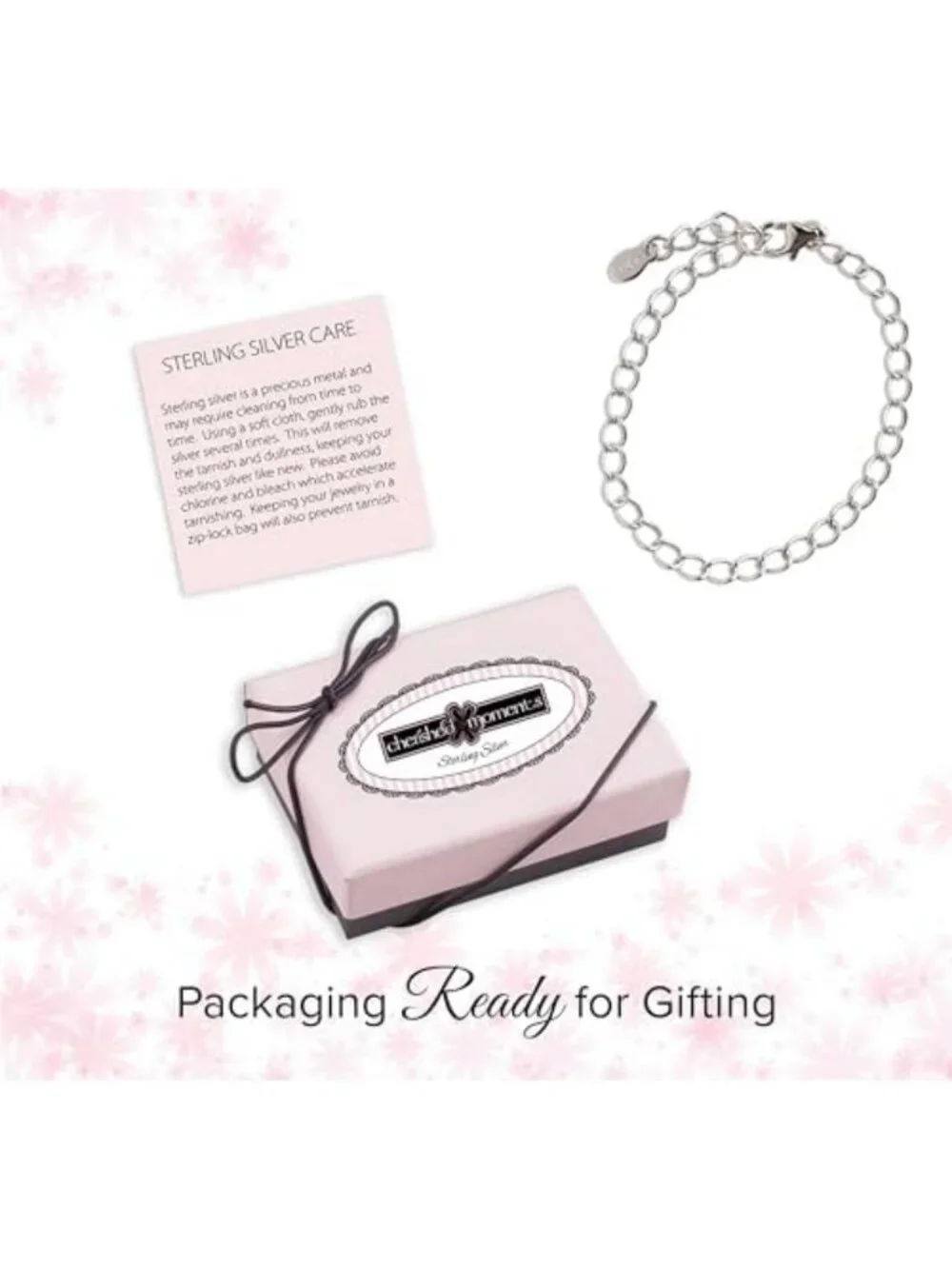 925 Sterling Silver Adjustable Charm Bracelet for Girls, Teens & Women